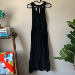 Lace up halter dress